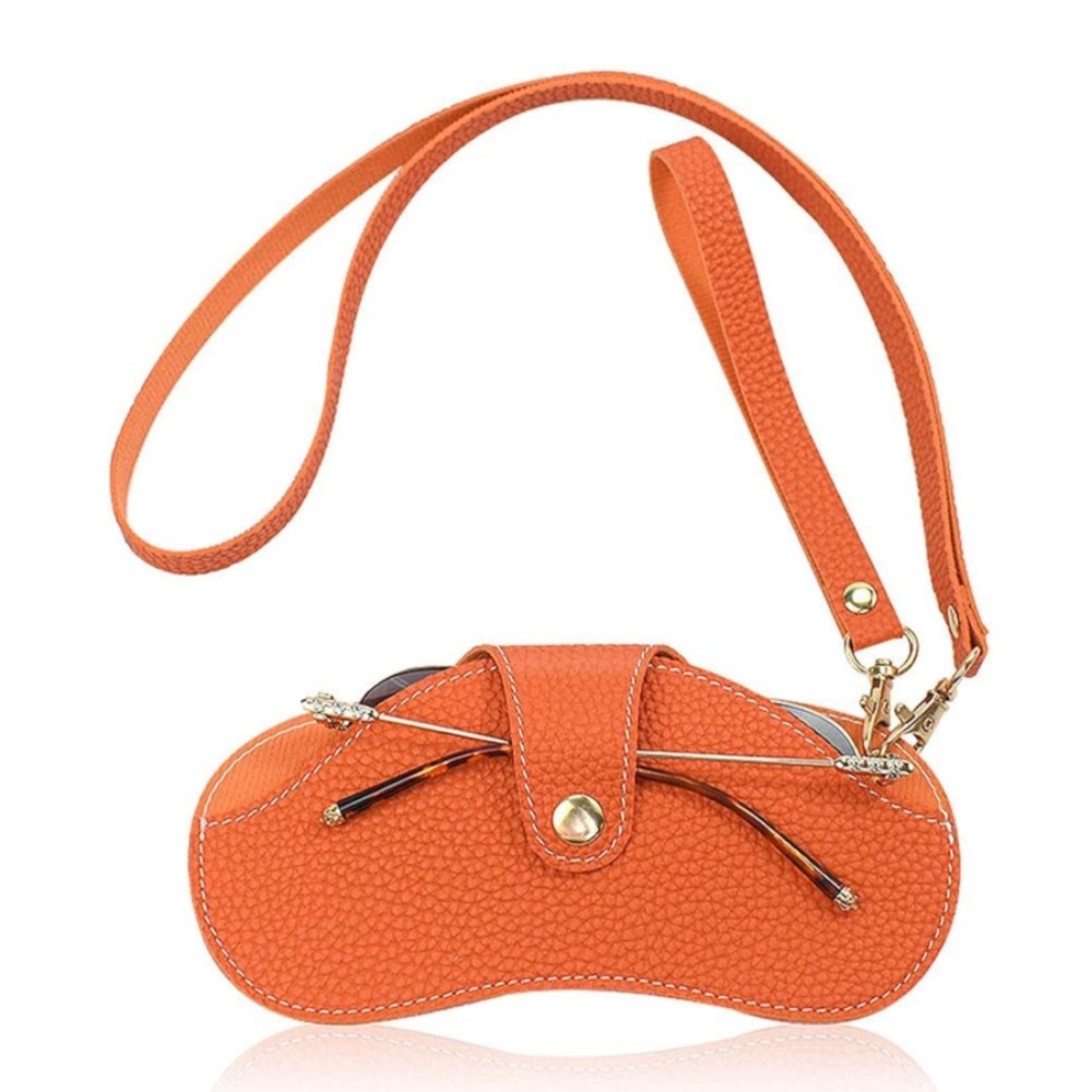 Orange Leather Sunglasses Case
